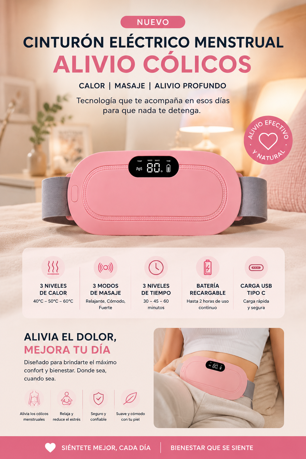 Cinturón Térmico Inteligente Recargable